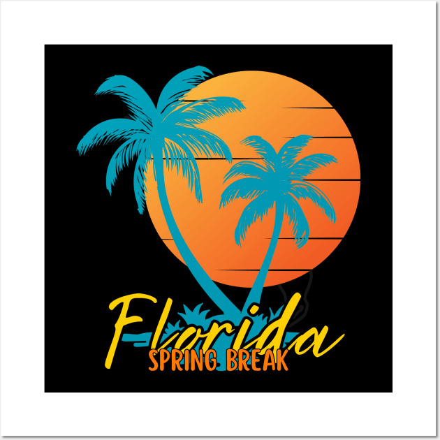 Florida, Spring Break. Colorful and Cool Summer Design Wall Art by JK Mercha